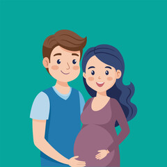 A pregnant woman illustrations vector file