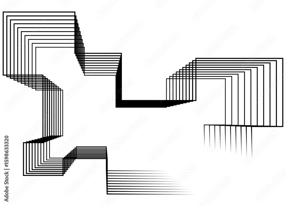 Poster frame. vector technological pattern of thin black broken lines on a white background. for covers, ca