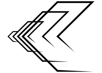 
Vector arrow. Abstract pattern of thin black lines on a white background. Design element for covers, advertising, web design, video, reels. Dynamic Vector background. Direction, game