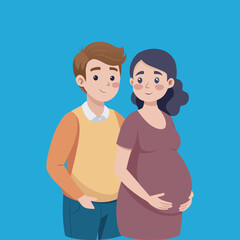 A pregnant woman illustrations vector file