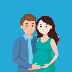 A pregnant woman illustrations vector file