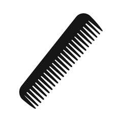 Classic barber comb silhouette with fine and coarse teeth vector graphic