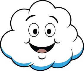 Obraz premium Happy Cartoon Cloud with a Smiling Face new 2025 trendy