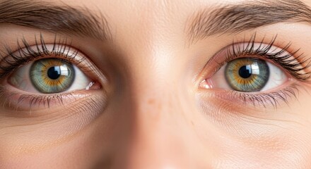 Naklejka premium Close-up of eyes, hazel and green tones