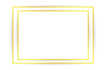 Luxury gold frame background rectangle square blank empty space elegant border golden template isolated card invitation design decorative luxury document on transparent background