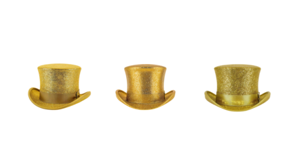 Golden Top Hat on transparent background png