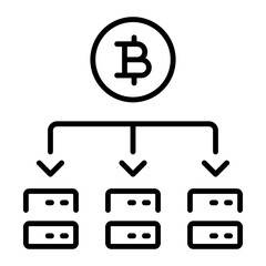 A line style icon showing mining farm