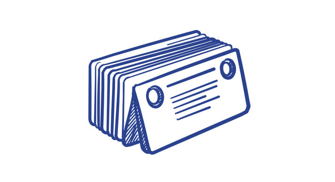 Stacked index cards in a neat arrangement on a white background. rolodex with cards  