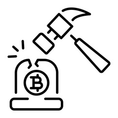 A linear style icon representing crypto crises