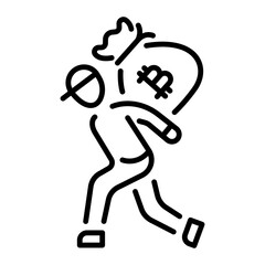 A linear style icon representing crypto investment 