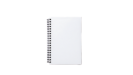 A blank spiral notebook isolated on transparent background offers a clean slate for notes, sketches, and creative ideas