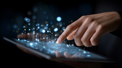 Close-up of hands using biometric authentication on a device