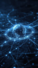 Planet earth rotating showing global network connections and data exchange