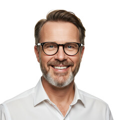 Smiling man isolated on transparent background