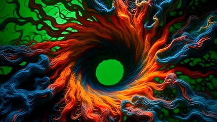 A shimmering vortex of kaleidoscopic colors unfolds against the green screen, elegantly portraying noise hazy abstract vortex folding inward like dream fabric, with each rotation revealing - Powered by Adobe