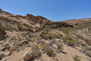 Los Derriscaderos rugged ravine landscape