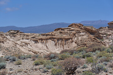 Fototapeta premium Los Derriscaderos rugged ravine landscape