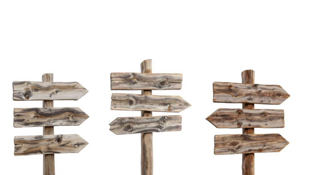 Wood Signpost on transparent background png
