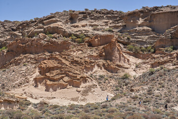Los Derriscaderos rugged ravine landscape