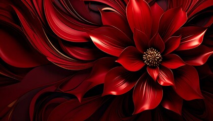 Red flower, dynamic curves
