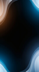 Blue light leaks and gradient over an abstract grainy background. Grainy colorful warm blue light leaks on a black background with a dust texture. Blue wavy abstract background for presentation