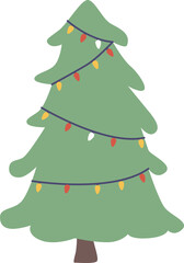 Christmas fir tree with decoration