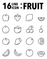16 line icon : fruit 01