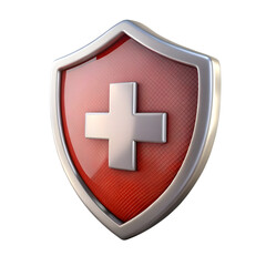 Fototapeta premium Shield medical guard icon 3d rendering illustration side view with transparent background 