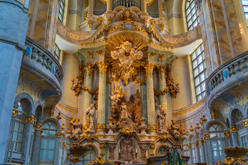 Obraz premium Interior of Frauenkirche (Church of Our Lady), a Lutheran church in Dresden, Germany