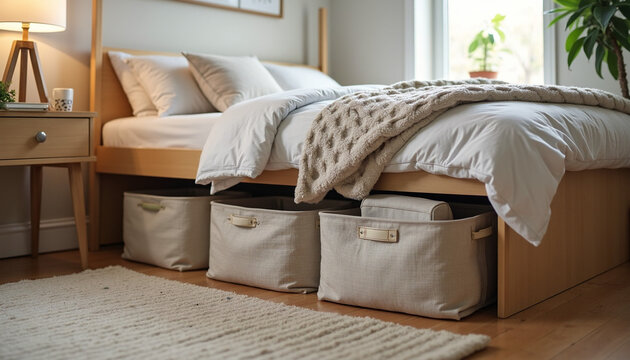 Space-Saving Under Bed Storage Boxes for Organized Bedroom