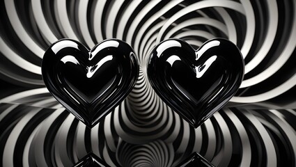 Black Heart Tunnel - Abstract Love and Connection Concept