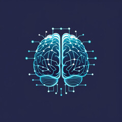 Stylized human brain illustration with connected nodes and lines on a muted tone surface view from above