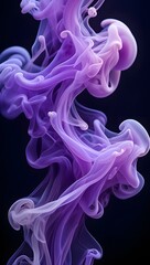 Purple Ink Bloom in Black Water - Abstract Fluid Art