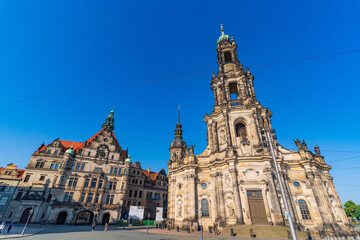 Fototapeta premium Cathedral of the Holy Trinity and George Gate in Dresden, Germany