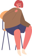 Cheerful excited girl child sitting