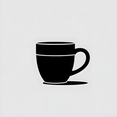 Obraz premium Black color silhouette illustration of a cup with white background 