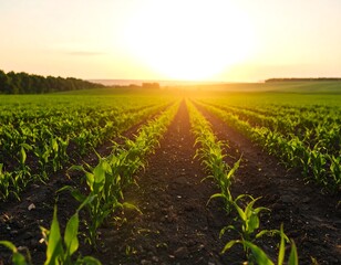 Cornfield at Sunset