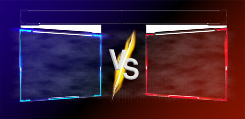 Dynamic visuals showcase a head-to-head competition, featuring vibrant colors on either side. The atmosphere buzzes with energy as teams prepare to battle