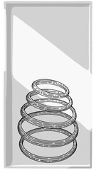 Abstract Stacked Rings Line Art in Minimalist Frame