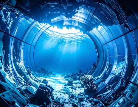 nderwater scene "A fantasy underwater world with ש Tunnel, dream atmosphere