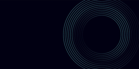 Blue abstract background with glowing circles. Swirl circular lines pattern. Geometric spiral. Twirl element. Modern graphic design. Futuristic technology concept.