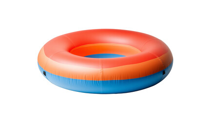 An orange and blue lifebuoy ring  detailing, isolated on white background or transparent PNG.
