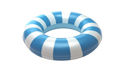 An blue and white lifebuoy ring  detailing, isolated on white background or transparent PNG.