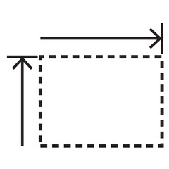 Height and width icons. Dimension, area and perimeter measure concept. Vector illustration
