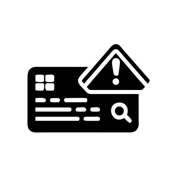 Credit card with exclamation mark indicating alert or warning