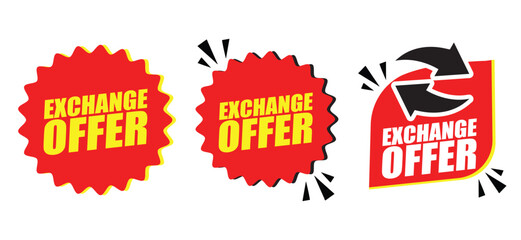 Exchange Offer Text Labels set – Vector Badge Design for Promotions, Deals, and Retail Sales