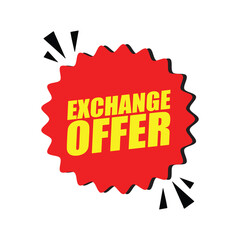 Exchange Offer Text Label – Vector Badge Design for Promotions, Deals, and Retail Sales