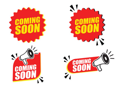 Coming Soon Banners Set – Vector Announcement Label for Promotions, Events, and Launches
