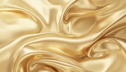 Fototapeta premium Luxurious gold fabric with mesmerizing gradient light effect creating opulent, enchanting scene. Smooth, flowing material reflects light, offering rich, soft texture perfect for elegant backgrounds