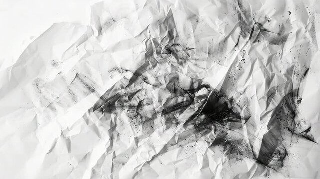 A close-up shot of a crumbled piece of paper, with creases and folds visible